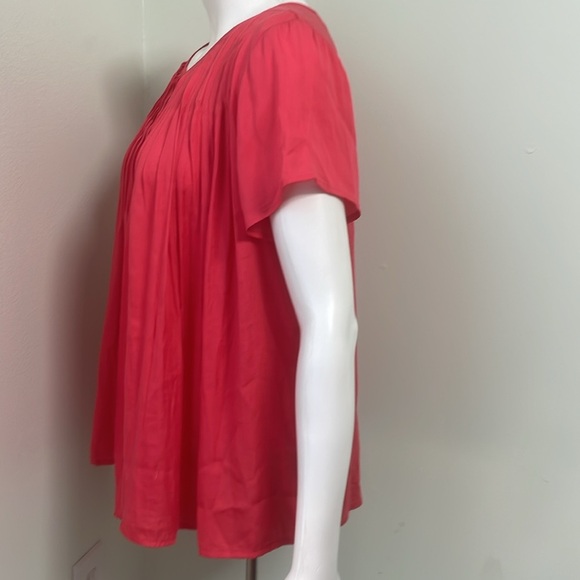 ANTHROPOLOGIE Dolan Pilar Pleated Watermelon Tee Medium - Picture 3 of 7